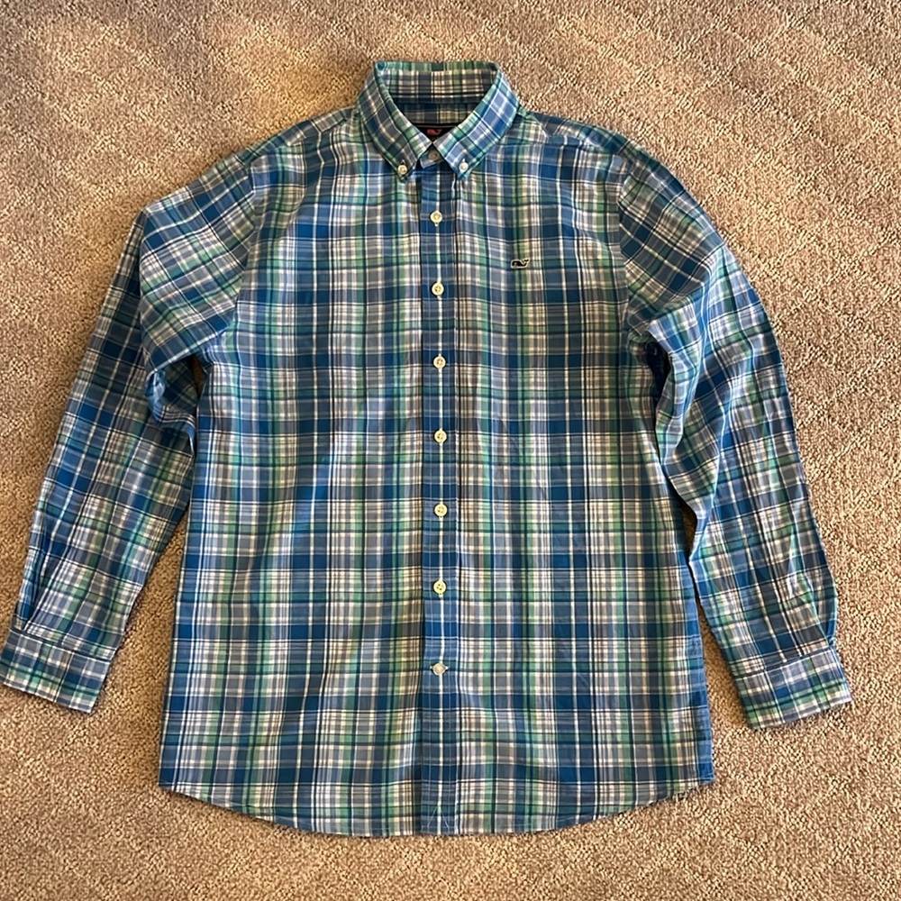 Boys Vineyard Vines Button Down Shirt size Large